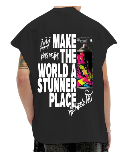 Musculosa King Of Art Mullet Oversize Negro 701B2