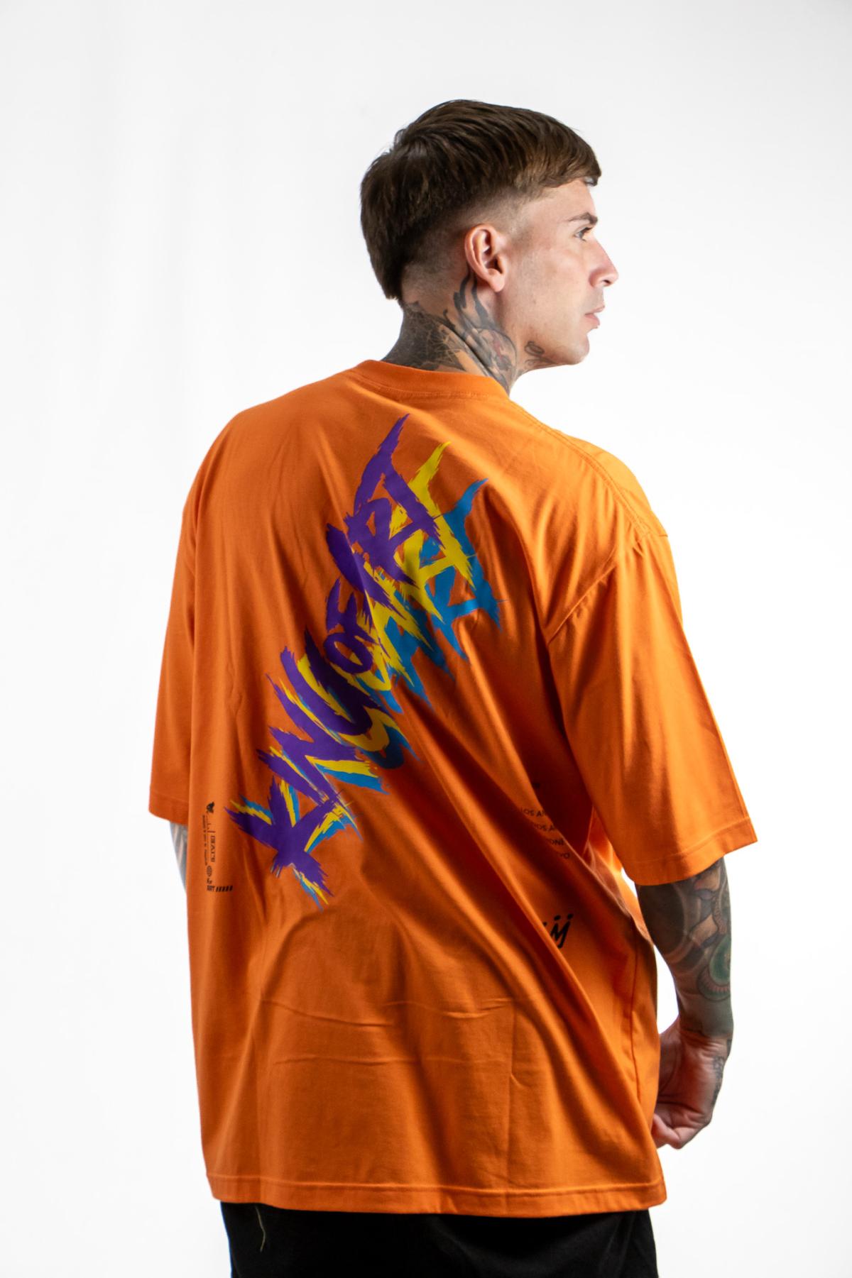 Remera King Of Art Unisex Oversize Urban Shirt Naranja Natural 090