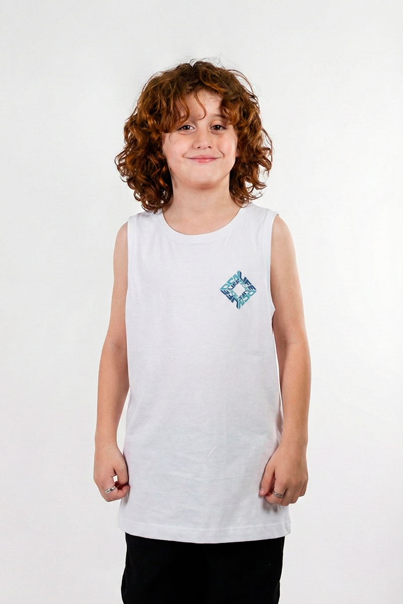 Musculosa Ocn Kids Ride Blanco