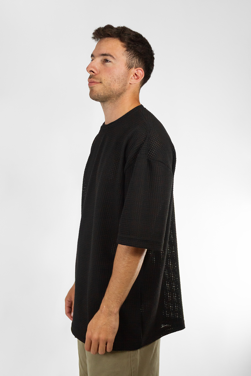 Remera Ocn Hombre Sole Negro Oversize 701