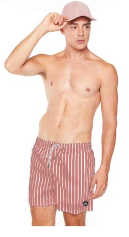 Short De Baño Ocn Hombre Pinstripes Rosa