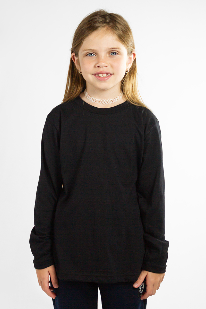 Remera Ocn Kids  Manga Larga Basic Long Relax Negro