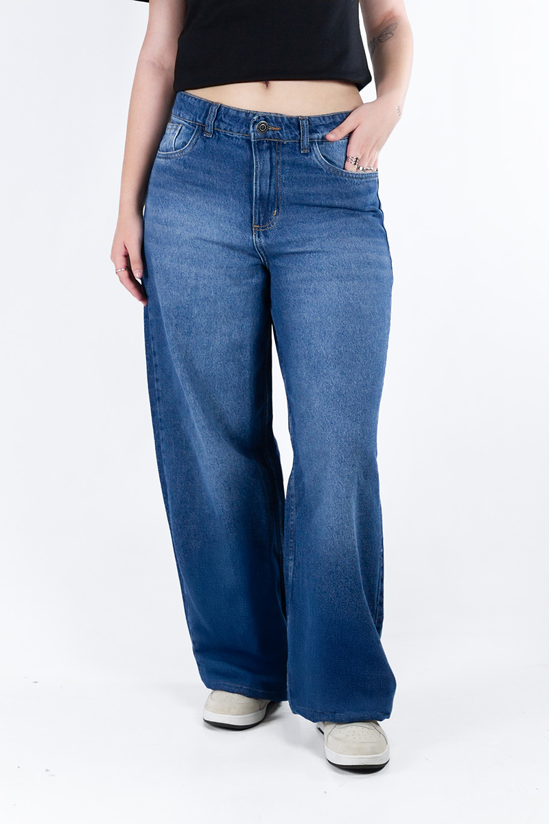 Jean Ocn Mujer Wide Leg Blue Str 616
