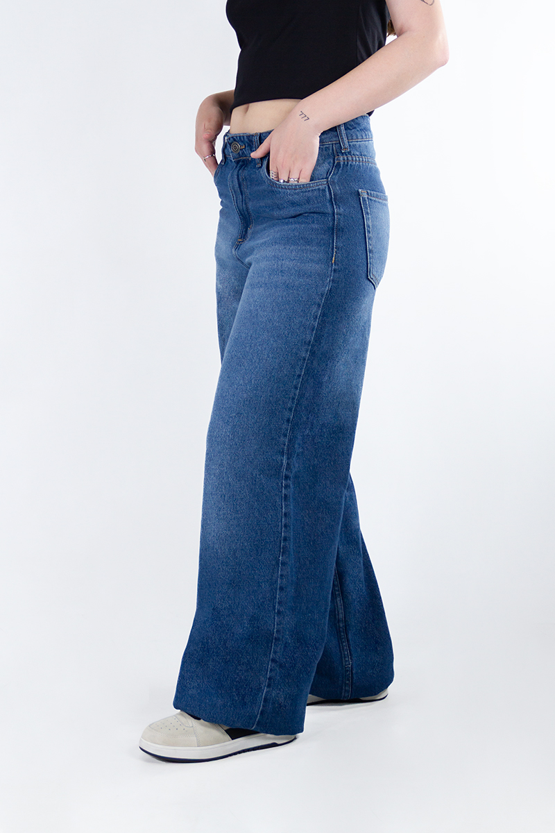Jean Ocn Mujer Wide Leg Blue Str 616