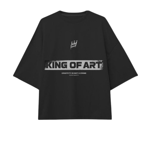 Remera King of Art Box Negro Boxy 7010M