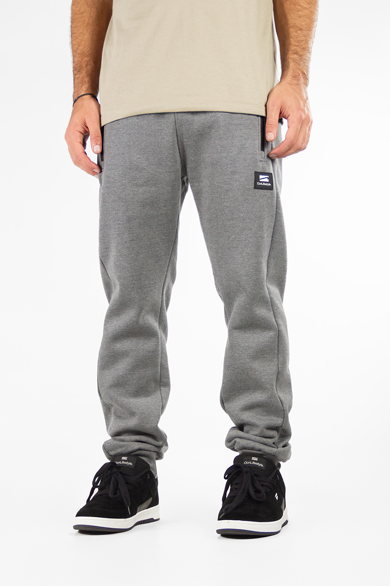 Jogging Ocn Hombre Zipper Gris