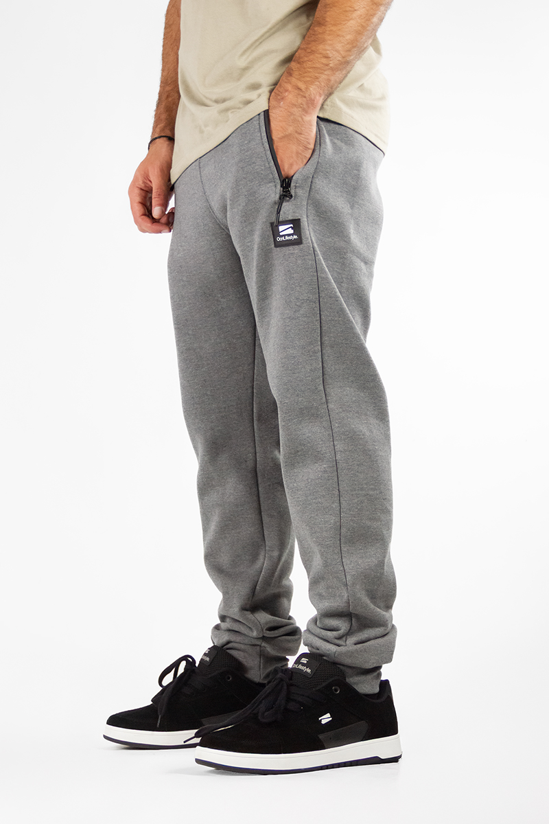 Jogging Ocn Hombre Zipper Gris