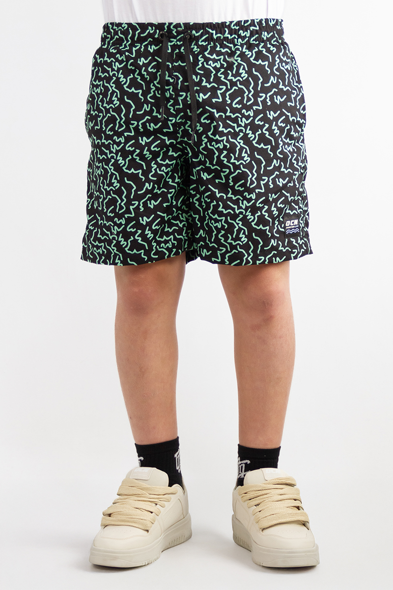 Short De baño Ocn Kids Canarias Zigzag Verde