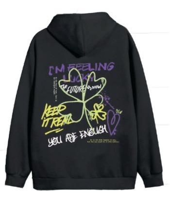 Campera Nena Graphic Fin Negro (T7)