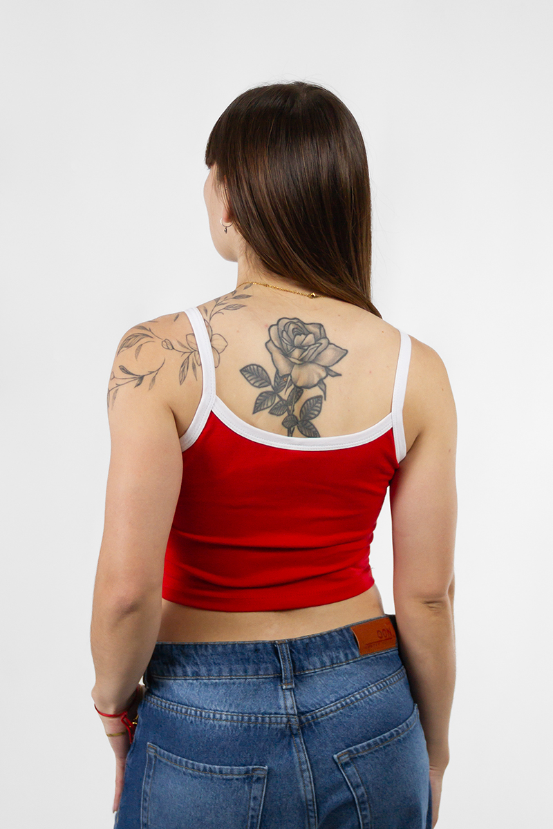 Musculosa/Top Ocn Mujer Terra Comb Crop Rojo 7051G