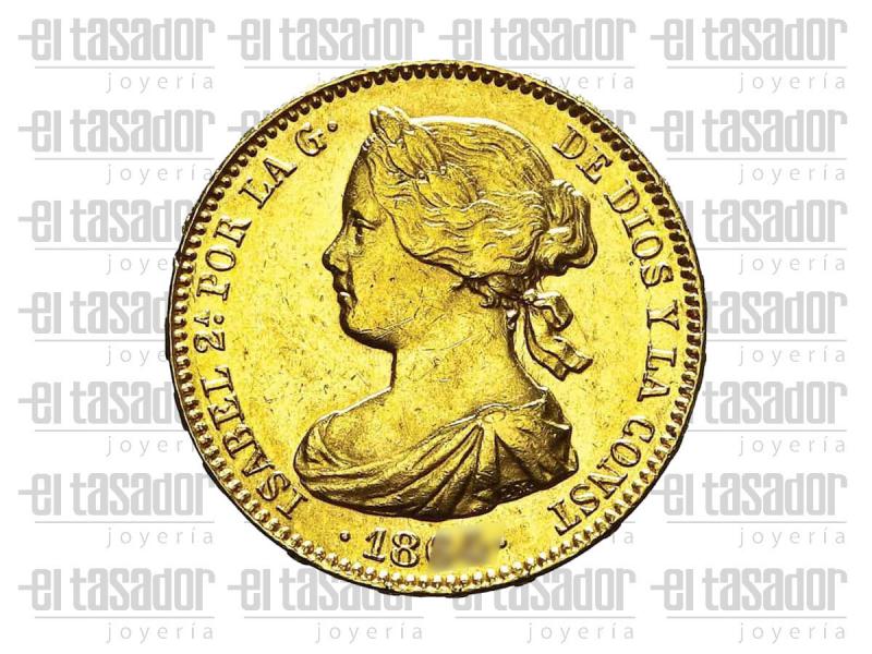 Moneda de oro 22 Kts 100 Reales 8,4 g.