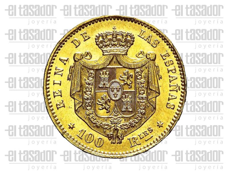 Moneda de oro 22 Kts 100 Reales 8,4 g.