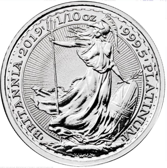 Moneda Platino 999.5 10 Pounds Britannia 3.1 gr