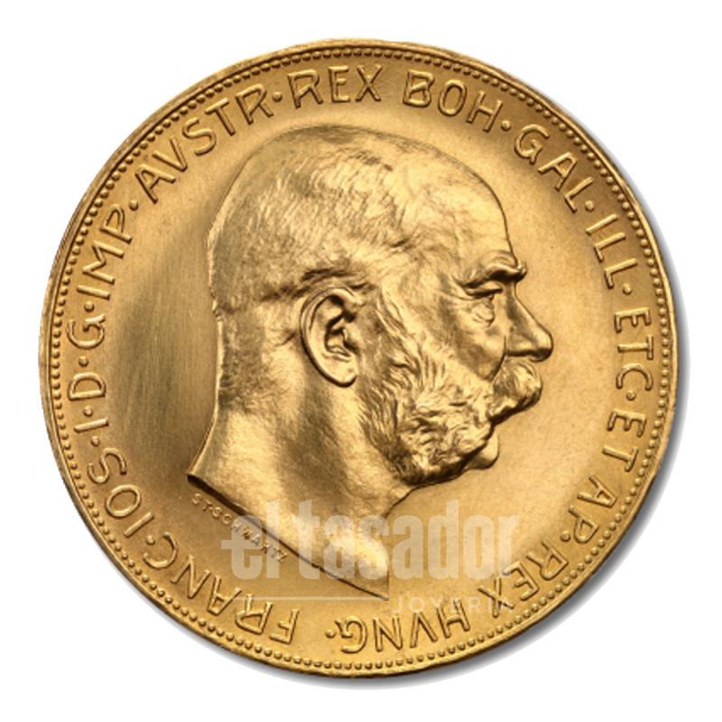 Moneda Oro 22 k 100 Coronas Franz-Joseph I. Austria 33,8 g