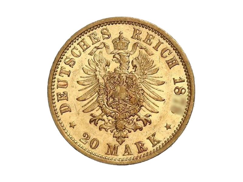 Moneda de oro 22 kts. Ciudad Libra Hanseática de Hamburgo 7.9 g
