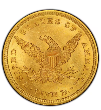 Moneda de Oro 22 Kts. American Eagle 5 Dollars "liberty Head" 8,3 G