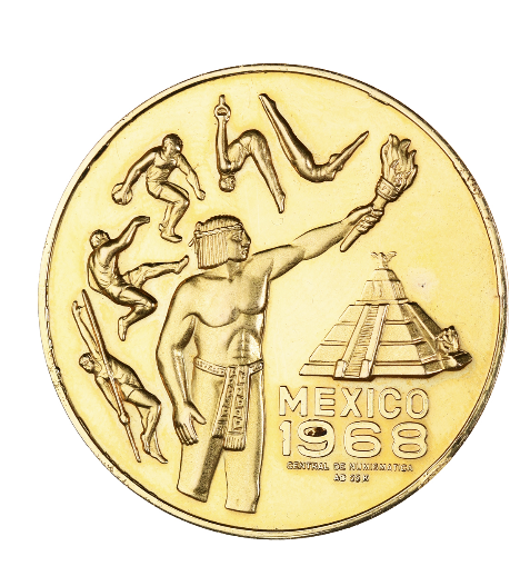 Medalla de oro 22kts. Olimpidas Mexico 1968 41,7 gr