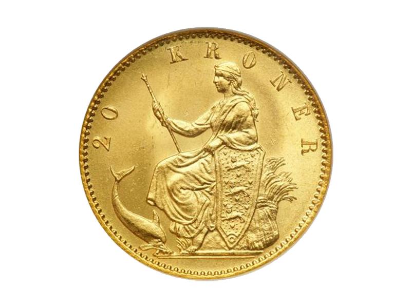 Moneda de oro 22 Kts. 20 Kroner Christian IX 8,9 g