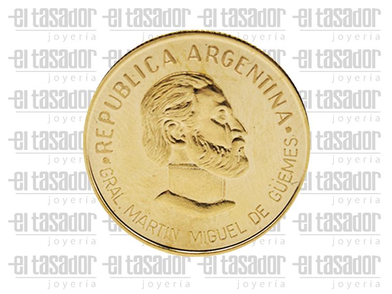 Moneda de Oro 22 Kts 179° Aniversario Fallecimiento Gral. Güemes 8 g