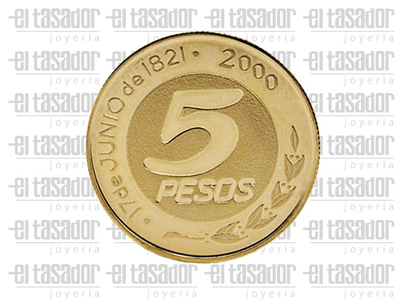Moneda de Oro 22 Kts 179° Aniversario Fallecimiento Gral. Güemes 8 g