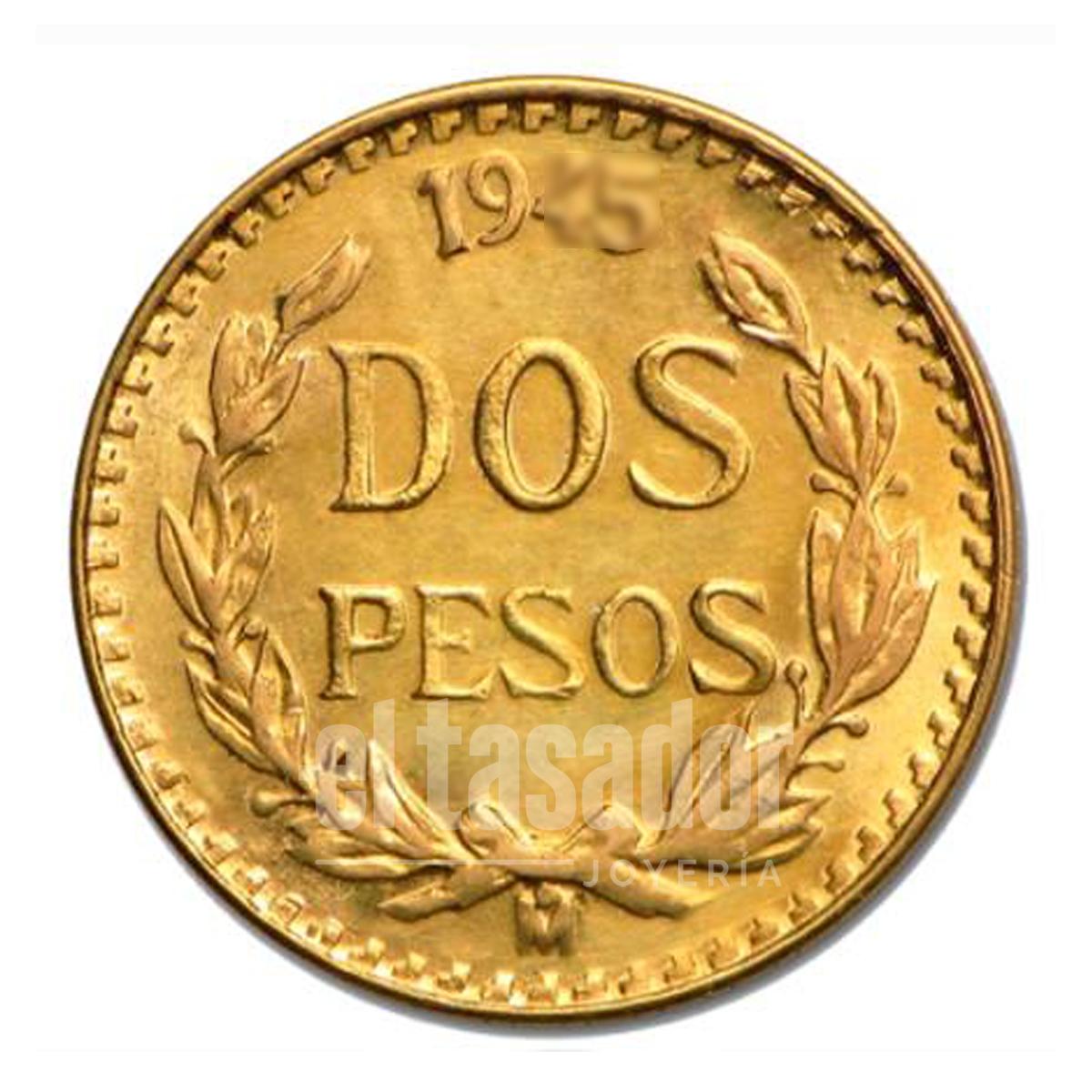 Moneda de Oro 22 Kts. Mexicano 2 Pesos 1,6 g.
