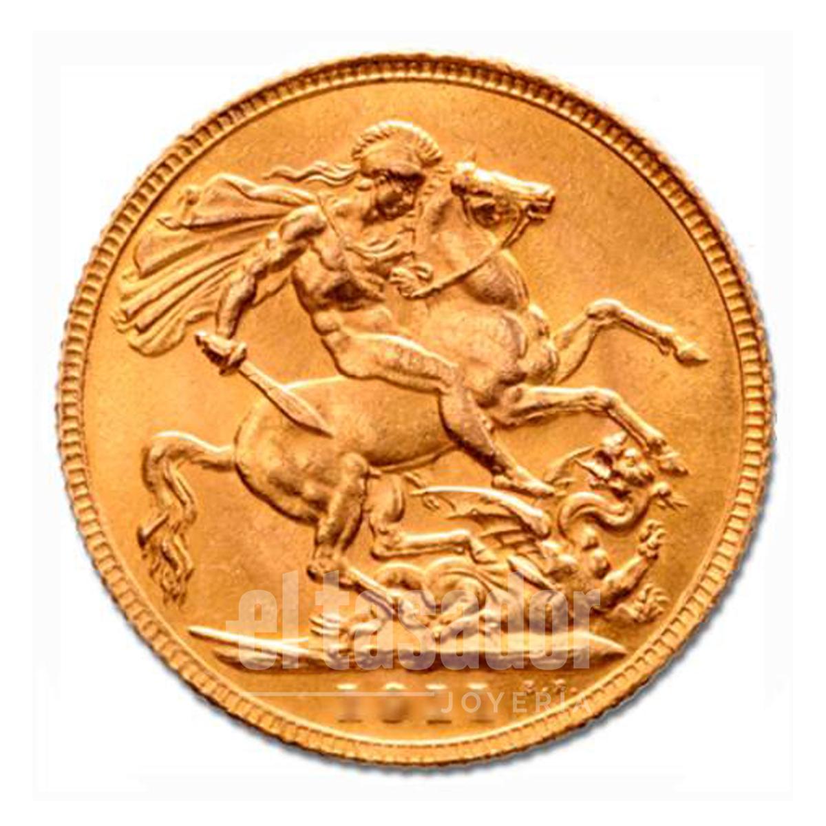 Moneda de Oro 22 Kts Media Libra Esterlina Elizabeth Dei Gratia II 4 g.