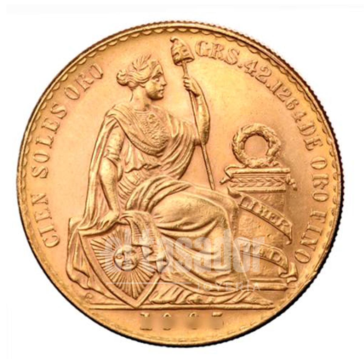 Moneda de Oro 22 Kts. 50 Soles Peruanos 23.4 gr