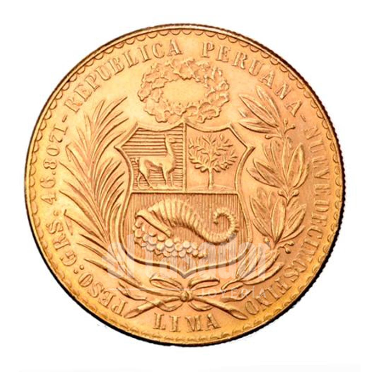 Moneda de Oro 22 Kts. 50 Soles Peruanos 23.4 gr