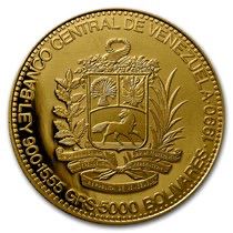 Moneda de Oro 22 Kts 5000 Bolívares José Antonio Páez 15.5 gr