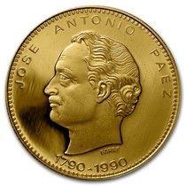 Moneda de Oro 22 Kts 5000 Bolívares José Antonio Páez 15.5 gr