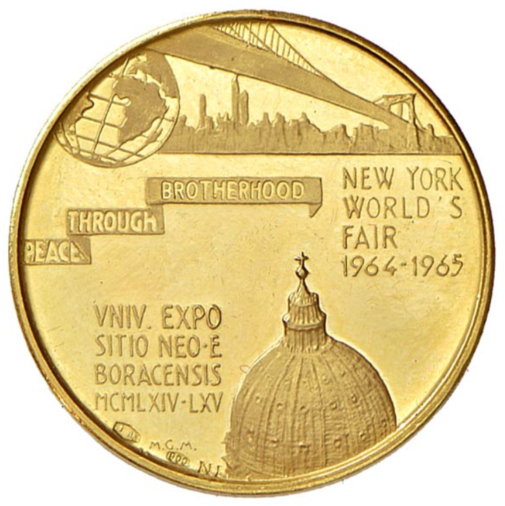 Medalla Oro 22 Kts. New York World´s Fair 7 gr