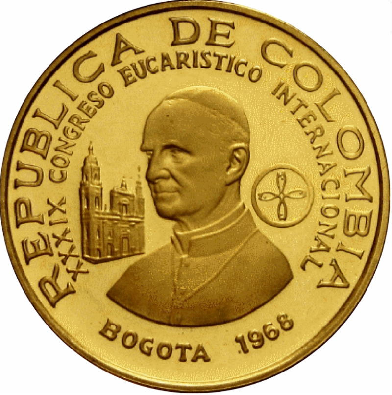 Moneda Oro 22 kts Congreso Eucarístico Internacional 8,6 g