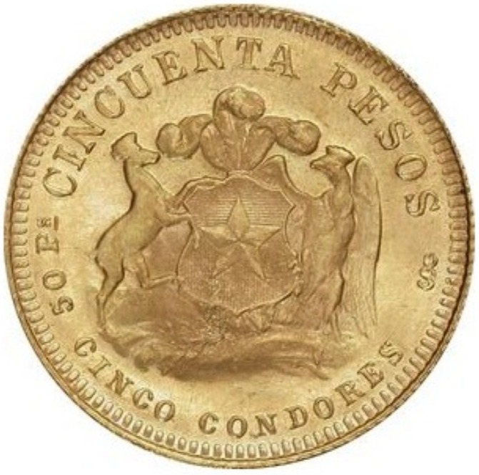 Moneda de Oro 22 Kts. Chileno 5 Cóndores 10,2 g