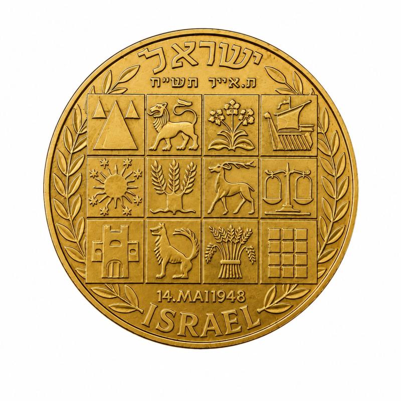 Medalla de Oro 22 Kts. David Ben Gurion Israel 16 Gr