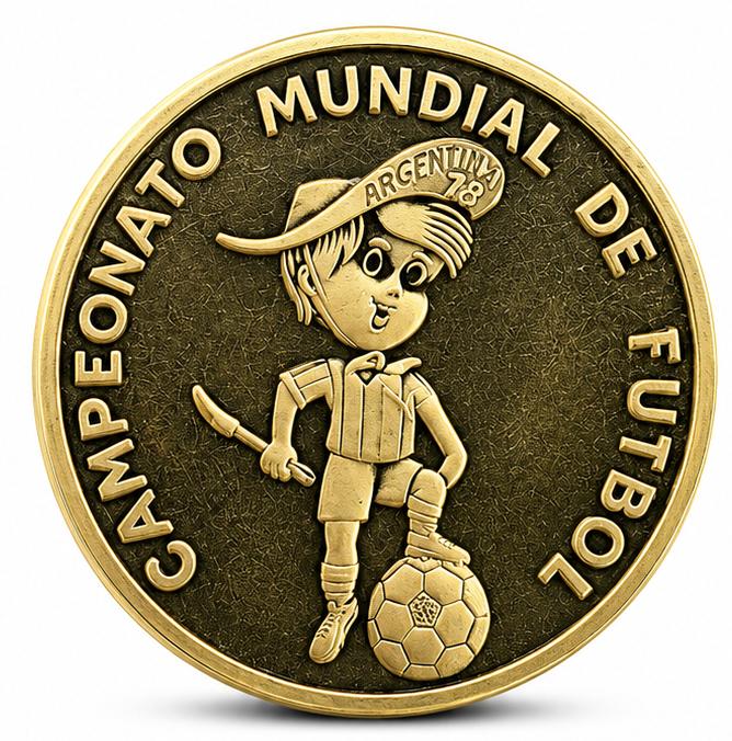 Moneda conmemorativa 22Kts Mundial de Fútbol Argentina 1978 15 Gr