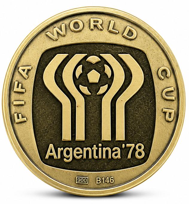 Moneda conmemorativa 22Kts Mundial de Fútbol Argentina 1978 15 Gr