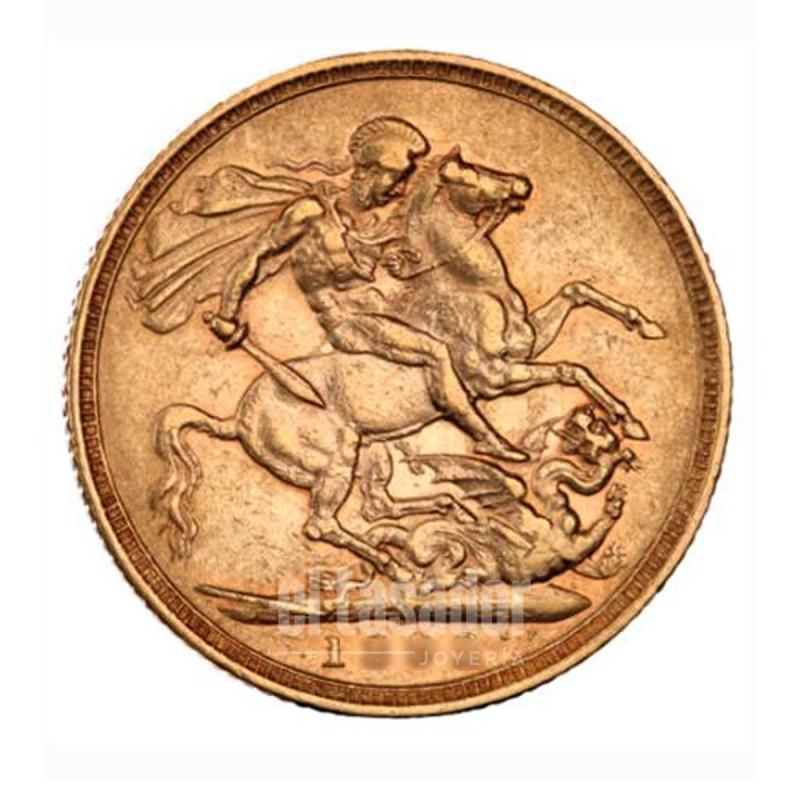 Moneda de Oro 22 Kts. Libra Esterlina Victoria Jubileo 8 g.