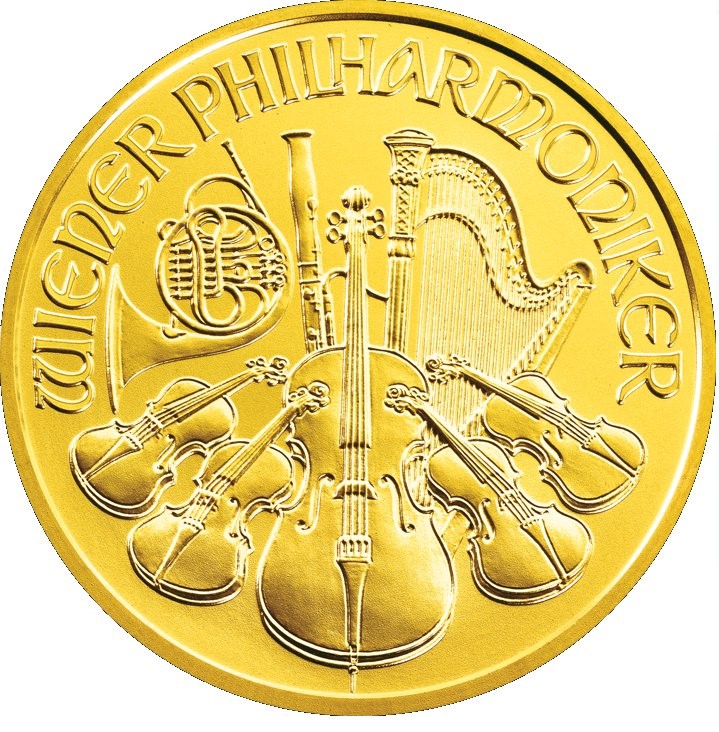 Moneda de oro 24 Kts. 100 Euros 1 Oz Filarmonica de Viena