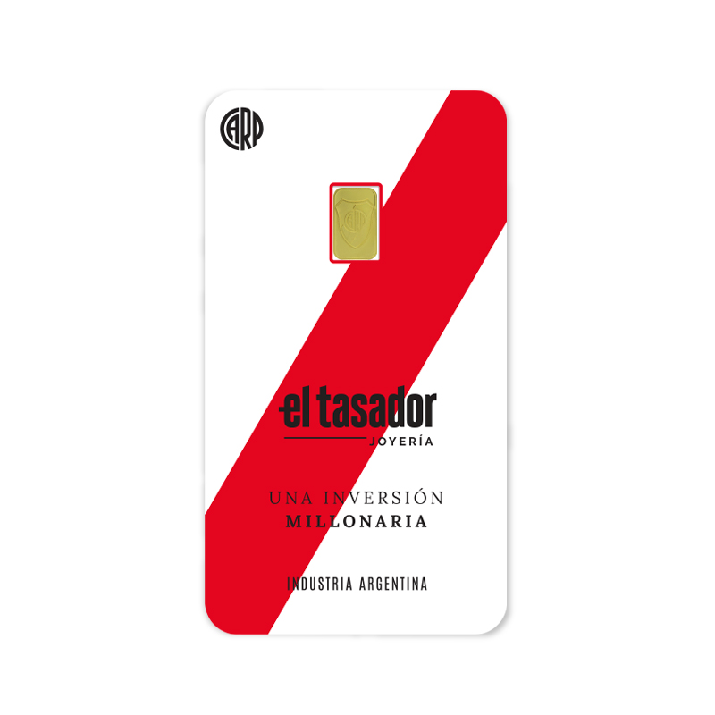 Lingote de oro 24k - 1g - "La Banda" - River Plate