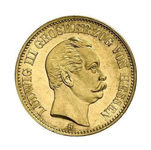 Moneda de Oro 22 Kts. 20 MarK Ludwig III Grosherzog 8 g