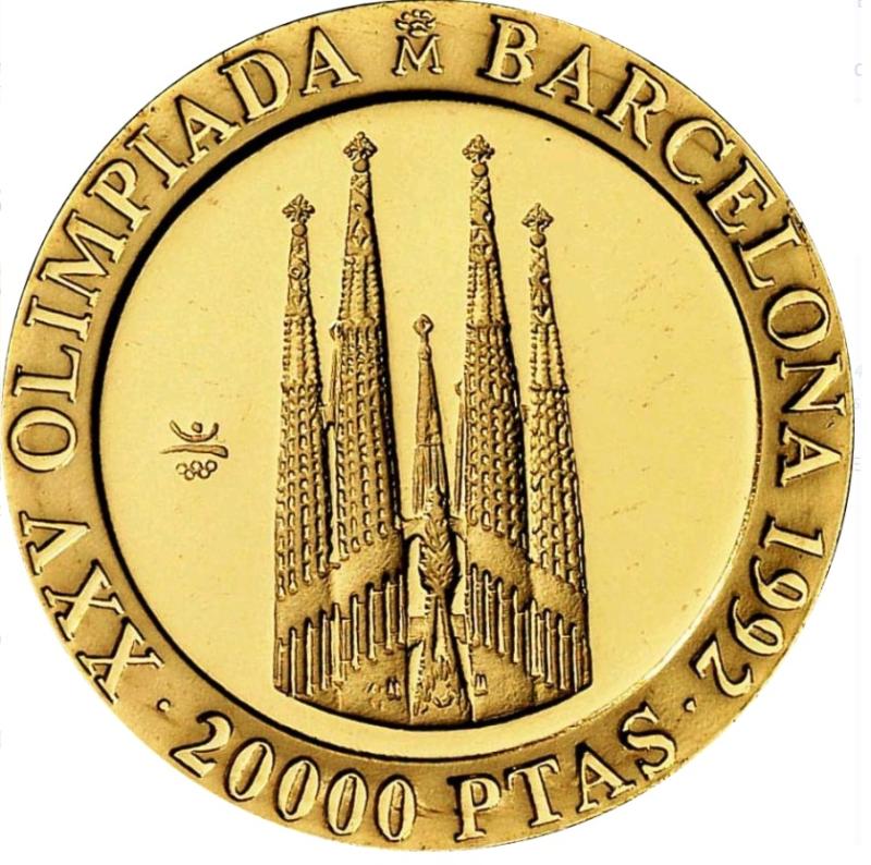 Moneda de Oro 24 kts. 20.000 Pesetas Juan Carlos I Rey de España 6,7 gr