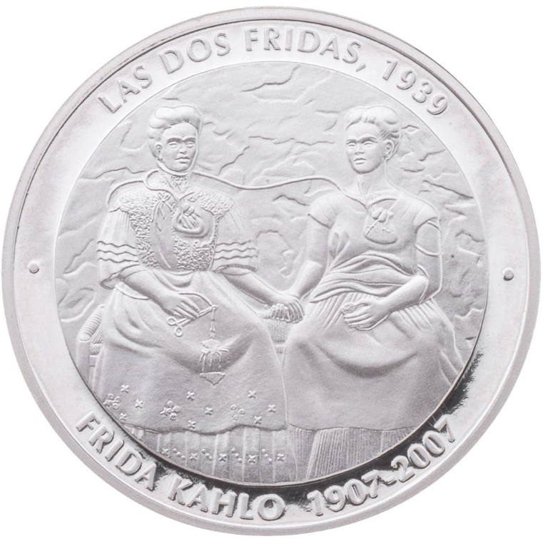 Moneda de Plata Fina Ley 999 - Las Dos Fridas 1939 - Desnudo de Alcatraces 1 oz.