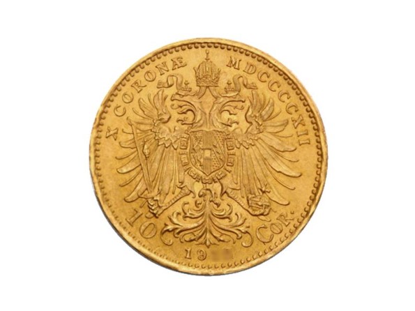 Moneda Oro 22 kts 10 Coronas Francisco José I Austria 3,4 g