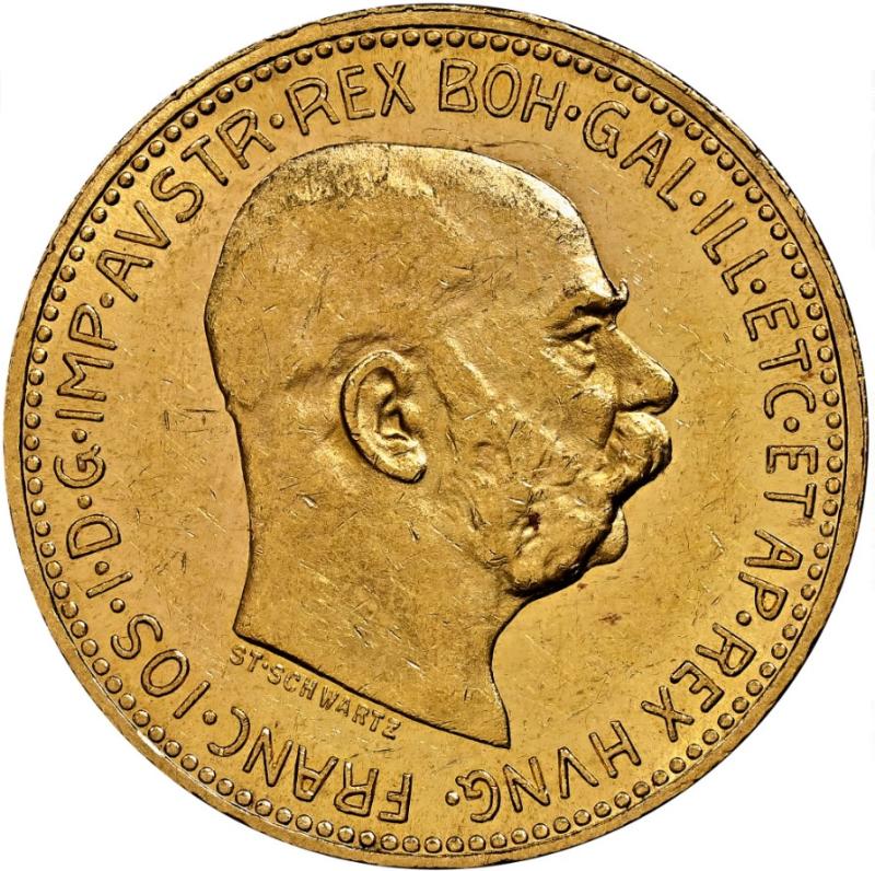 Moneda Oro 22Kts. 20 Corona Austríaca Joseph I 6.8gr