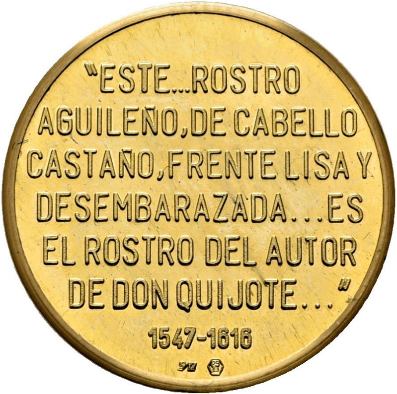 Medalla De Oro 22 Kts. Miguel de Cervantes Saavedra 8g