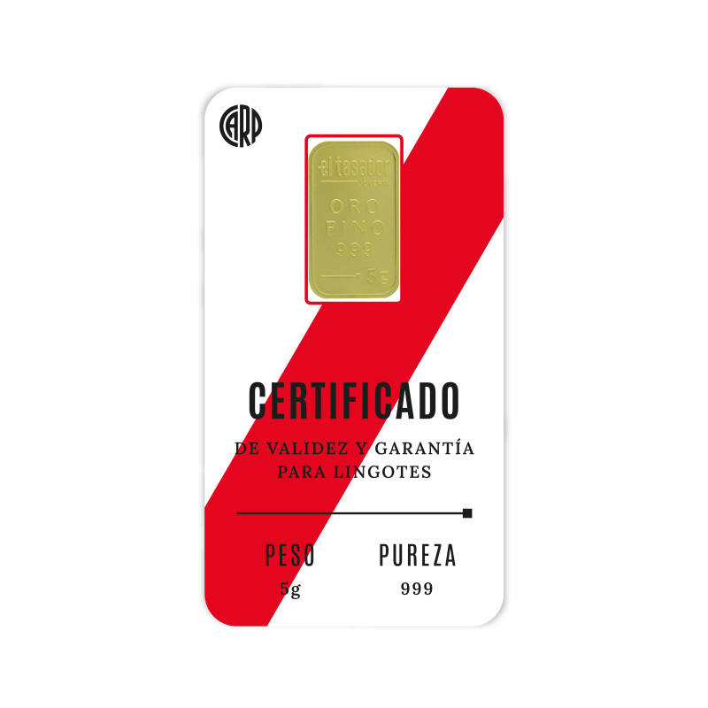 Lingote de oro 24k - 5g - "La Banda" - River Plate