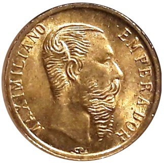 Moneda de Oro 22 Kts. Imperio Mexicano 0,5 gr