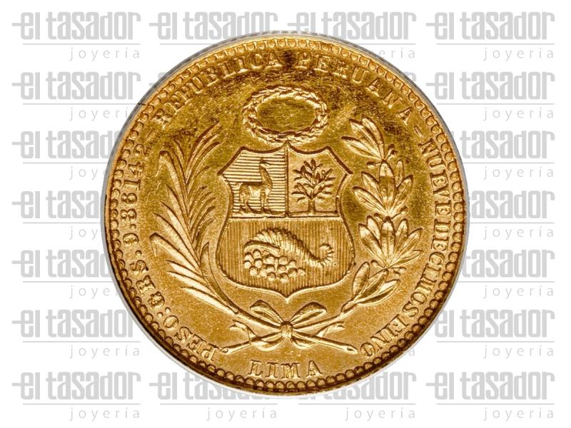 Moneda de oro 22 Kts. 20 soles peruanos 9,3 g