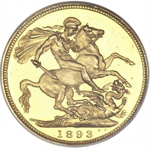 Moneda de oro 22 Kts. Media Libra Esterlina Victoria Jóven 4 gr