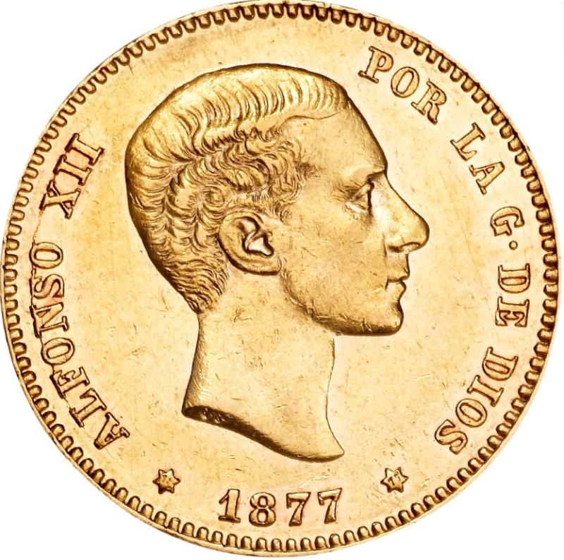 Moneda de Oro 22 Kts 25 Pesetas Alfonso XII 8 g